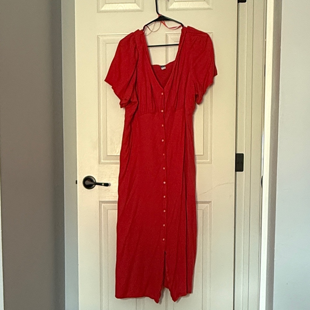 Old Navy Vibrant Red Midi Dress